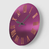 Schwarzer Kupfer Rose Gold Rom Lila Urban Große Wanduhr (Winkel)