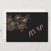 Schwarzer Kupferflor | Gothic Wedding RSVP Einladung (Rückseite)