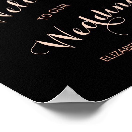 Schwarzer Kupferflor | Gothic Wedding Welcome Poster (Ecke)