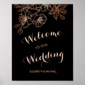 Schwarzer Kupferflor | Gothic Wedding Welcome Poster (Vorne)