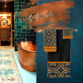 Schwarzer Kupfersilber Badhandtuch Set