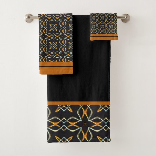 Schwarzer Kupfersilber Badhandtuch Set (Insitu)
