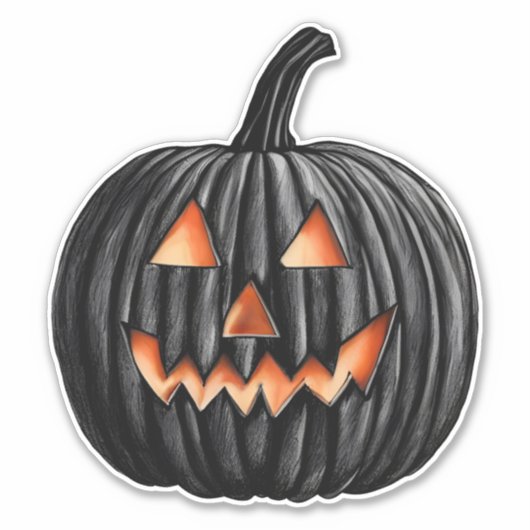 Schwarzer Kürbis Aufkleber (Vorderseite)