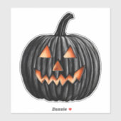 Schwarzer Kürbis Aufkleber (Blatt)