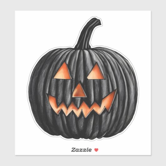 Schwarzer Kürbis Aufkleber (Blatt)