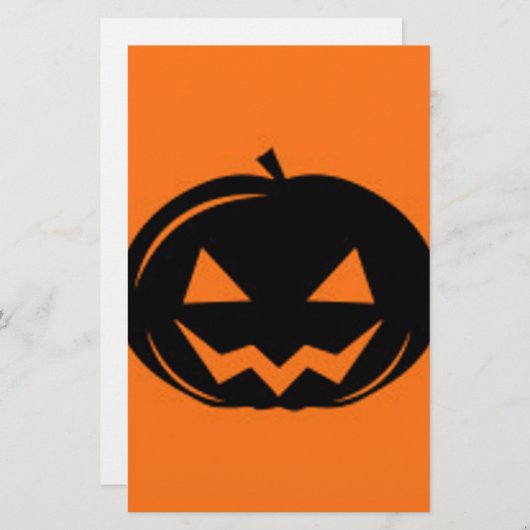 Schwarzer Kürbis Briefpapier (Vorne/Hinten)