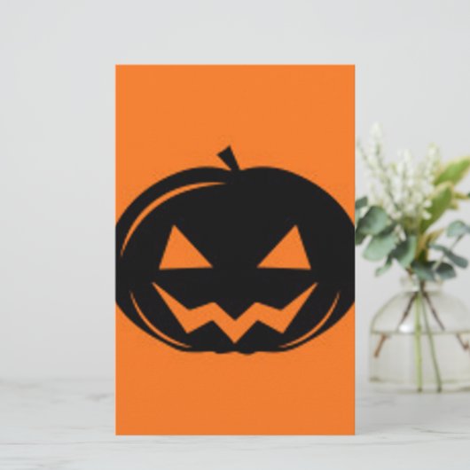 Schwarzer Kürbis Briefpapier (Stehend Vorderseite)