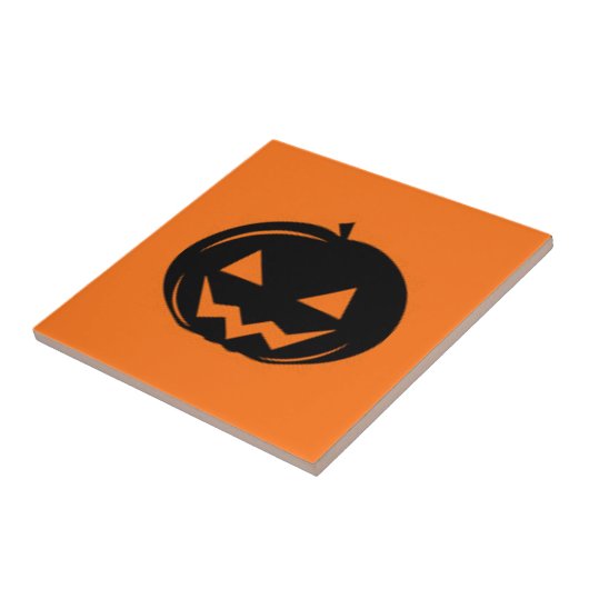 Schwarzer Kürbis Fliese (Seite)