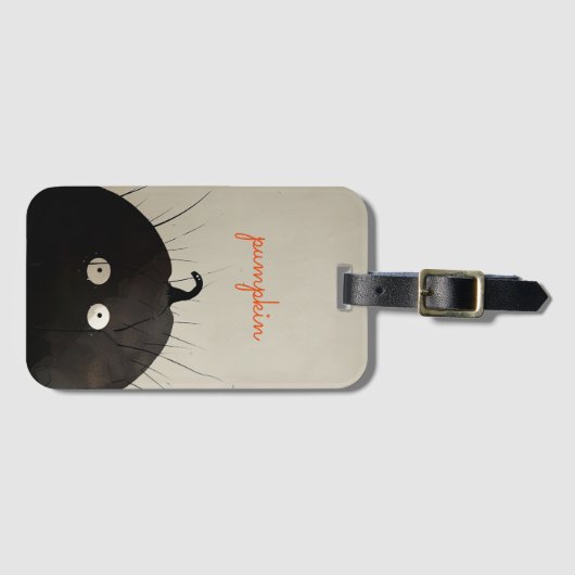 Schwarzer Kürbis Gepäckanhänger (Vorderseite (Horizontal))