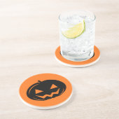 Schwarzer Kürbis Getränkeuntersetzer (Seite)