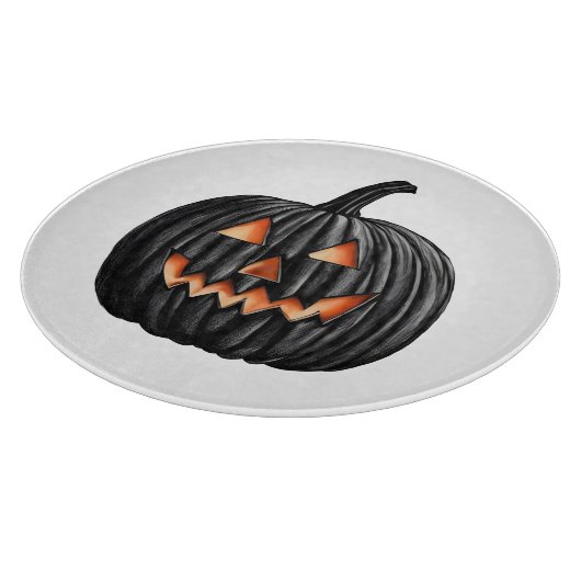 Schwarzer Kürbis Schneidebrett (Ecke)