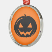 Schwarzer Kürbis Silbernes Ornament (Links)