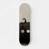Schwarzer Kürbis Skateboard (Vorne)