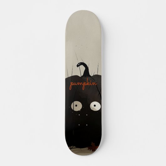 Schwarzer Kürbis Skateboard (Vorne)