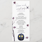 Schwarzer Kürbis & Spinne Herbstlicher Eleganter H Menükarte (Vorderseite)