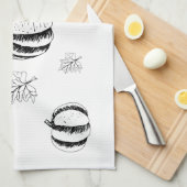 Schwarzer Kürbis zu Halloween Geschirrtuch (Viertel Falte)