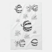 Schwarzer Kürbis zu Halloween Geschirrtuch (Vertikal)