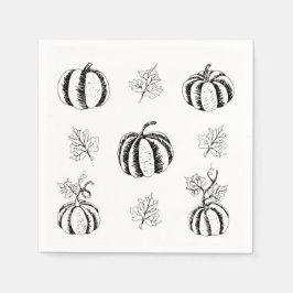 Schwarzer Kürbis zu Halloween Serviette