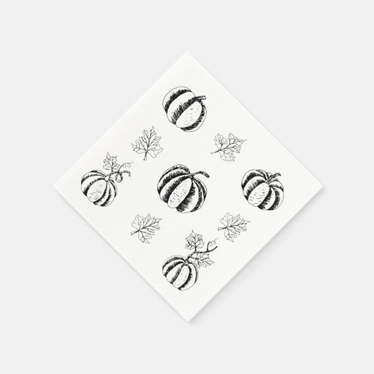 Schwarzer Kürbis zu Halloween Serviette (Ecke)