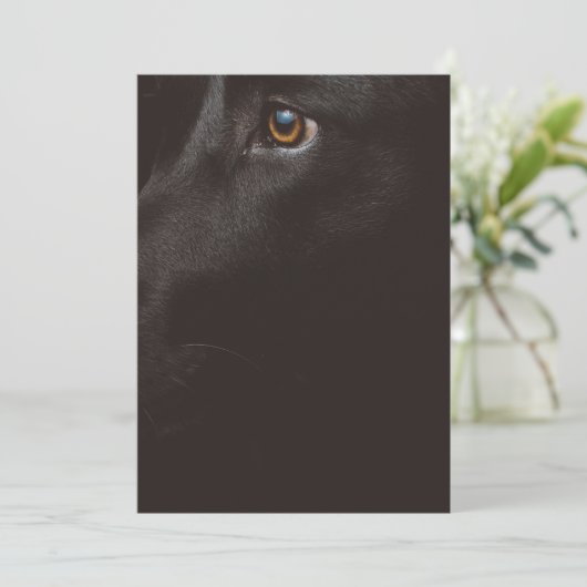 Schwarzer Lab Dankeskarte (Stehend Vorderseite)