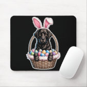 Schwarzer Lab Easter Bunny Hund im Korb Lustig Mousepad (Mit Mouse)
