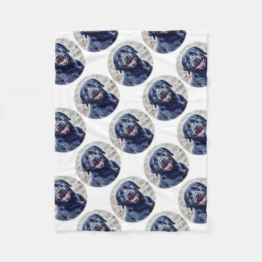 Schwarzer Lab Fleecedecke (Vorderseite)