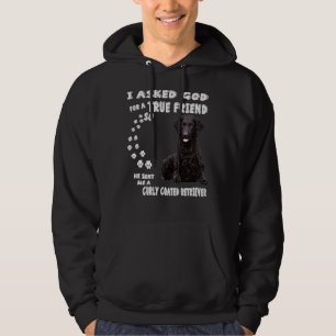 Schwarzer Lab Hund mit lockerer Beschichtung Retri Hoodie