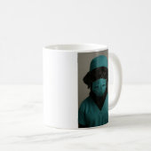 Schwarzer Lab in OP-Kleidung Kaffeetasse (VorderseiteRechts)