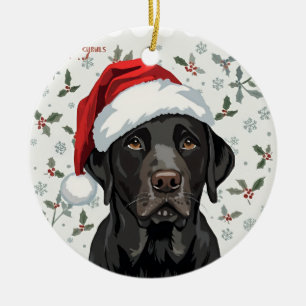 Schwarzer Lab Keramik Ornament