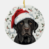 Schwarzer Lab Keramik Ornament (Hinten)