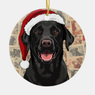 Schwarzer Lab Keramik Ornament