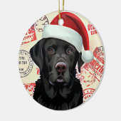Schwarzer Lab Keramik Ornament (Links)