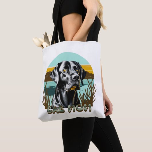 Schwarzer Lab | Lab-Mutter Hunde Liebhaber Tasche (Von Nahem)