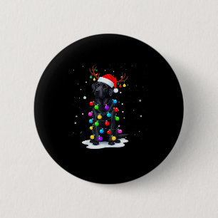 Schwarzer Lab Labrador Hund Lustige Weihnachtsbele Button