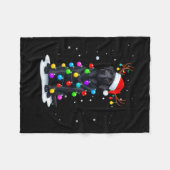 Schwarzer Lab Labrador Hund Lustige Weihnachtsbele Fleecedecke (Vorderseite (Horizontal))