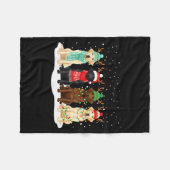 Schwarzer Lab Labrador Hund Weihnachten Crew Match Fleecedecke (Vorderseite (Horizontal))