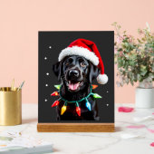 Schwarzer Lab Labrador Weihnachtsbaum Licht Pyjama Acrylschild (Hochzeit)