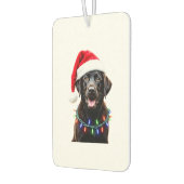 Schwarzer Lab Labrador Weihnachtsbaum Licht Pyjama Autolufterfrischer (Links)