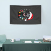 Schwarzer Lab Labrador Weihnachtsbaum Licht Pyjama Banner (Messeveranstaltung)