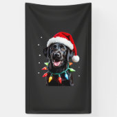 Schwarzer Lab Labrador Weihnachtsbaum Licht Pyjama Banner (Vertikal)