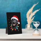 Schwarzer Lab Labrador Weihnachtsbaum Licht Pyjama Fotoplatte (Seite)