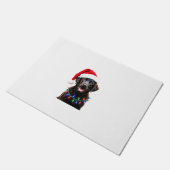 Schwarzer Lab Labrador Weihnachtsbaum Licht Pyjama Fußmatte (Schrägansicht)