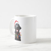 Schwarzer Lab Labrador Weihnachtsbaum Licht Pyjama Kaffeetasse (Vorderseite Links)