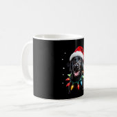 Schwarzer Lab Labrador Weihnachtsbaum Licht Pyjama Kaffeetasse (Vorderseite Links)