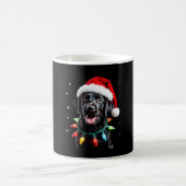 Schwarzer Lab Labrador Weihnachtsbaum Licht Pyjama Kaffeetasse (Mittel)
