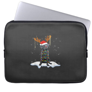 Schwarzer Lab Labrador Weihnachtsbaum Licht Pyjama Laptopschutzhülle
