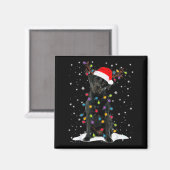 Schwarzer Lab Labrador Weihnachtsbaum Licht Pyjama Magnet (Vorderseite/Rückseite)