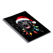 Schwarzer Lab Labrador Weihnachtsbaum Licht Pyjama Notizblock (Rechte Seite)