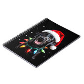 Schwarzer Lab Labrador Weihnachtsbaum Licht Pyjama Notizblock (Linke Seite)