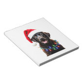 Schwarzer Lab Labrador Weihnachtsbaum Licht Pyjama Notizblock (angewinkelt)
